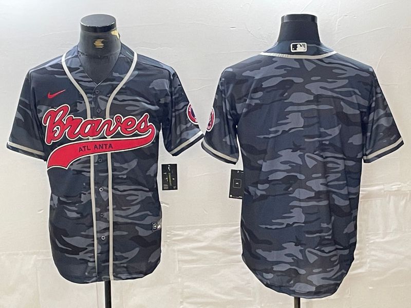 Men Atlanta Braves Blank Camo Jointly 2024 Nike MLB Jersey style 1->texas rangers->MLB Jersey